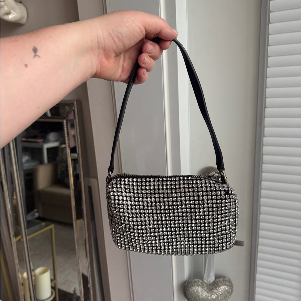 Alexander Wang Rhinestone Medium Heiress Rhinestone Mesh Pouch Bag